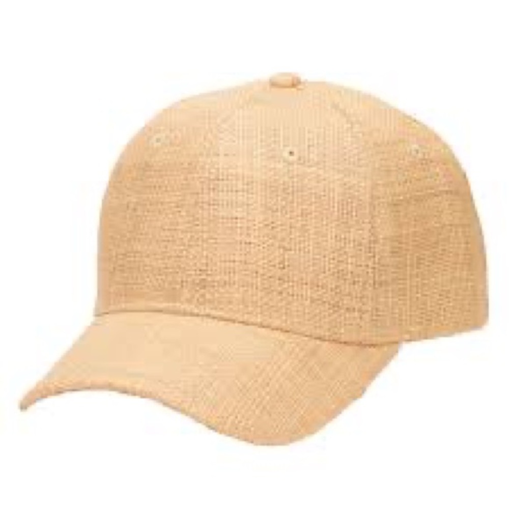 San Diego Hat Company Beige Straw-Look Baseball Cap